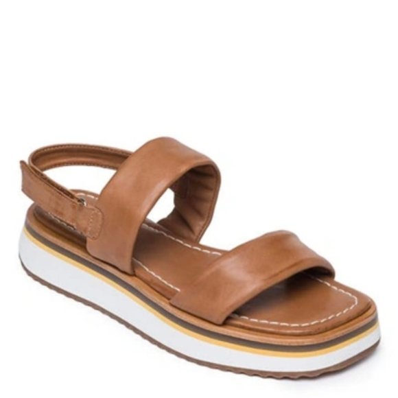 NWOB Bernardo Amber Platform Sandals in Luggage - Picture 2 of 6